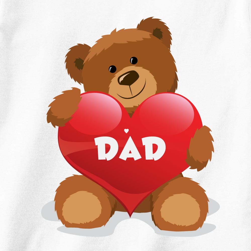 Love Dad Teddy Bear With Hearts Clipart   Free Clip Art Images