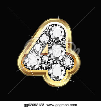 Number Gold And Diamond Bling  Stock Clipart Gg62092128