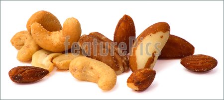 Picture Of This Is A Close Up Of Mixed Nuts Isolated On White