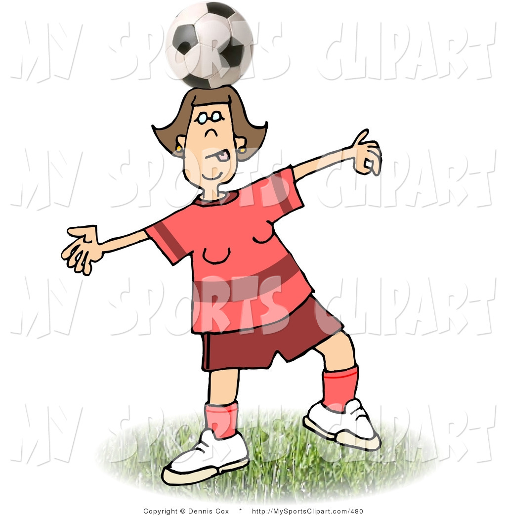 Preview  Sports Clip Art Of A Soccer Ball On A Girls Head By Djart