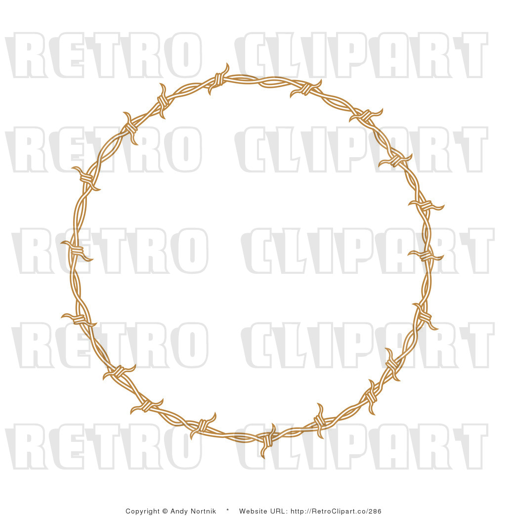 Retro Royalty Free Circle Barbed Wire Frame Vector Clipart By Andy    