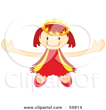 Rf  Clipart Illustration Of A Happy Crowned Angel Holding A Heart