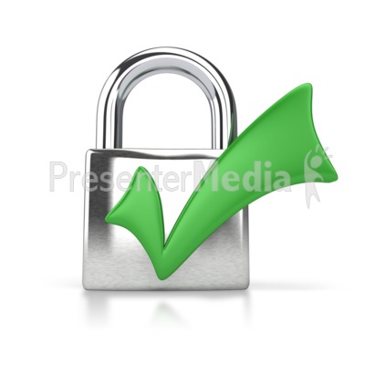 Safe And Secure Icon With A Check Mark And Lock