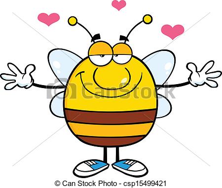 Vector   Bee With Open Arms For Hugging   Stock Illustration Royalty