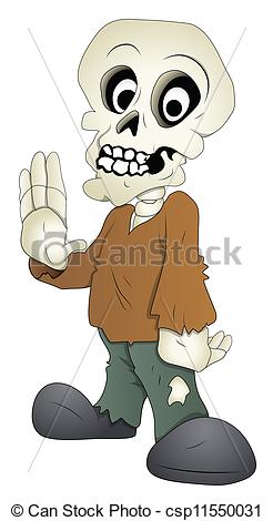 Vector   Cute Skeleton Cartoon Character   Stock Illustration Royalty