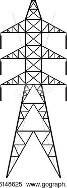 Vector Illustration   Power Line  Silhouette Of Power Line And