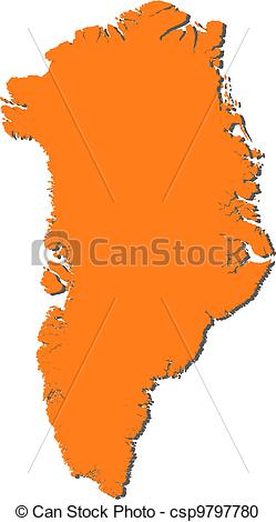 Vector   Map Of Greenland   Stock Illustration Royalty Free