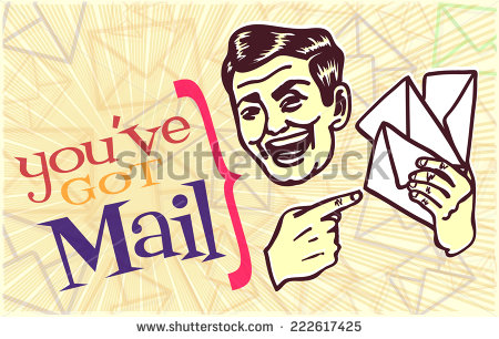 You Ve Got Mail  Retro Vintage Clipart  Retro Looking Mailman Holding    