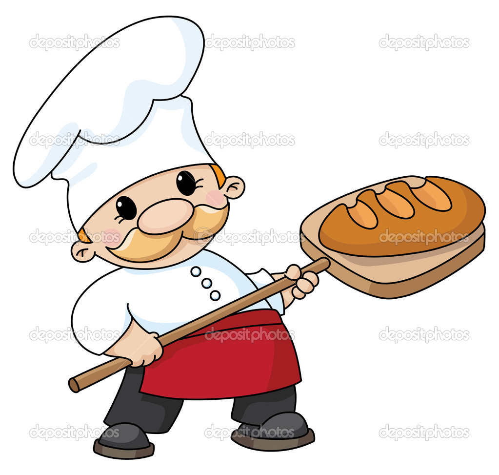 Baker With Bread   Stock Vector   Polkan  3358996