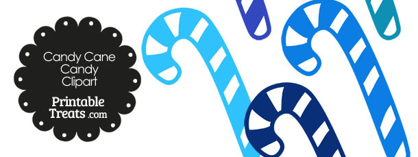 Blue And White Candy Cane Clipart