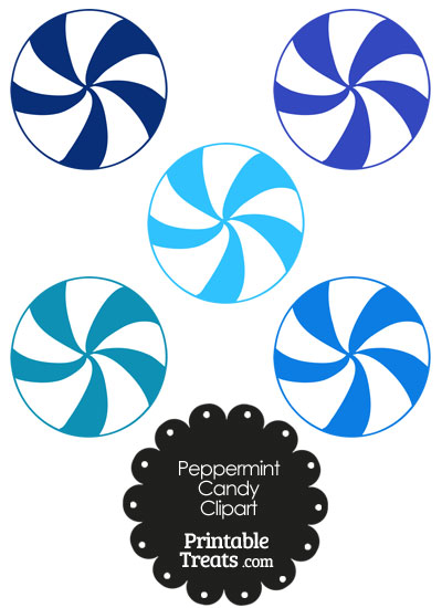 Blue And White Peppermint Candy Clipart From Printabletreats Com
