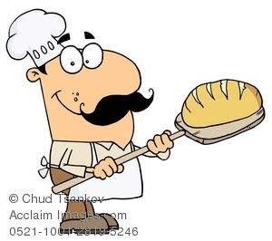 Clipart Illustration Of A Baker With A Loaf Of Bread   Acclaim Stock