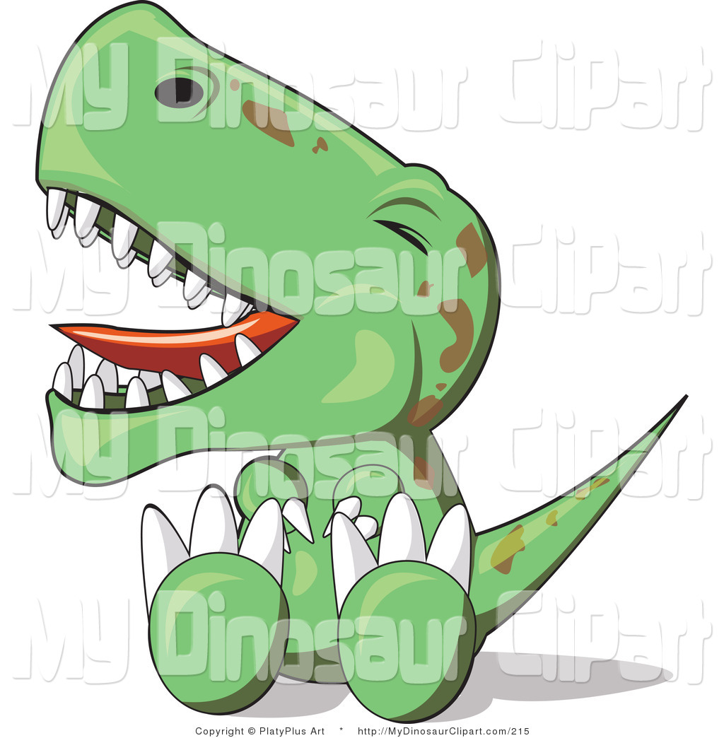 Clipart Of A Crying Baby T Rex Dinosaur Sitting On The Ground And