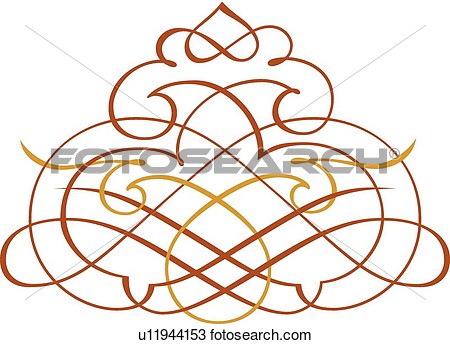Clipart Of Brown And Gold Loops And Lines U11944153   Search Clip Art