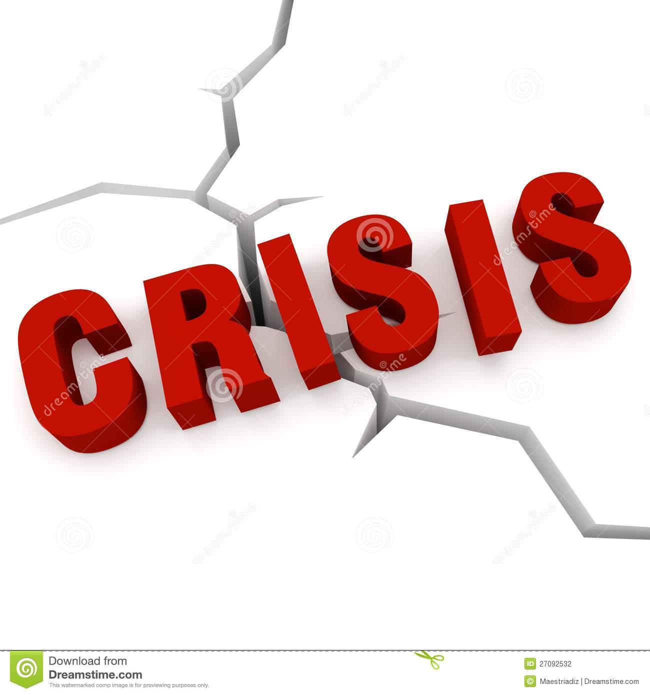 Concept Of Crisis   The Word Crisis In The Background Cracks 