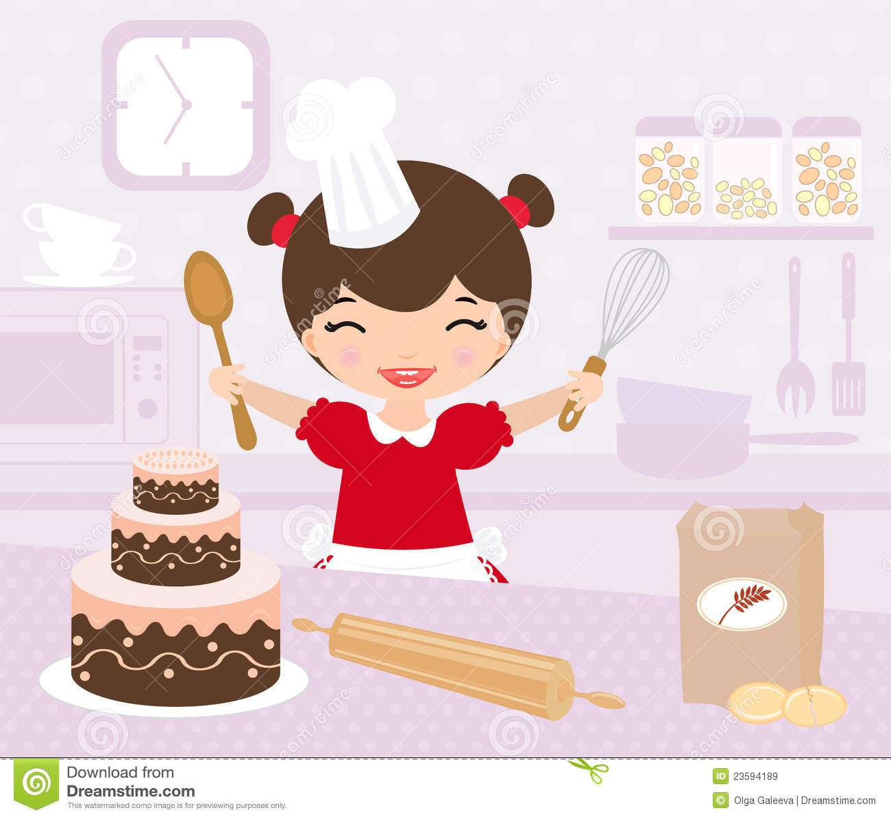 Cute Little Girl Baking Royalty Free Stock Images   Image  23594189