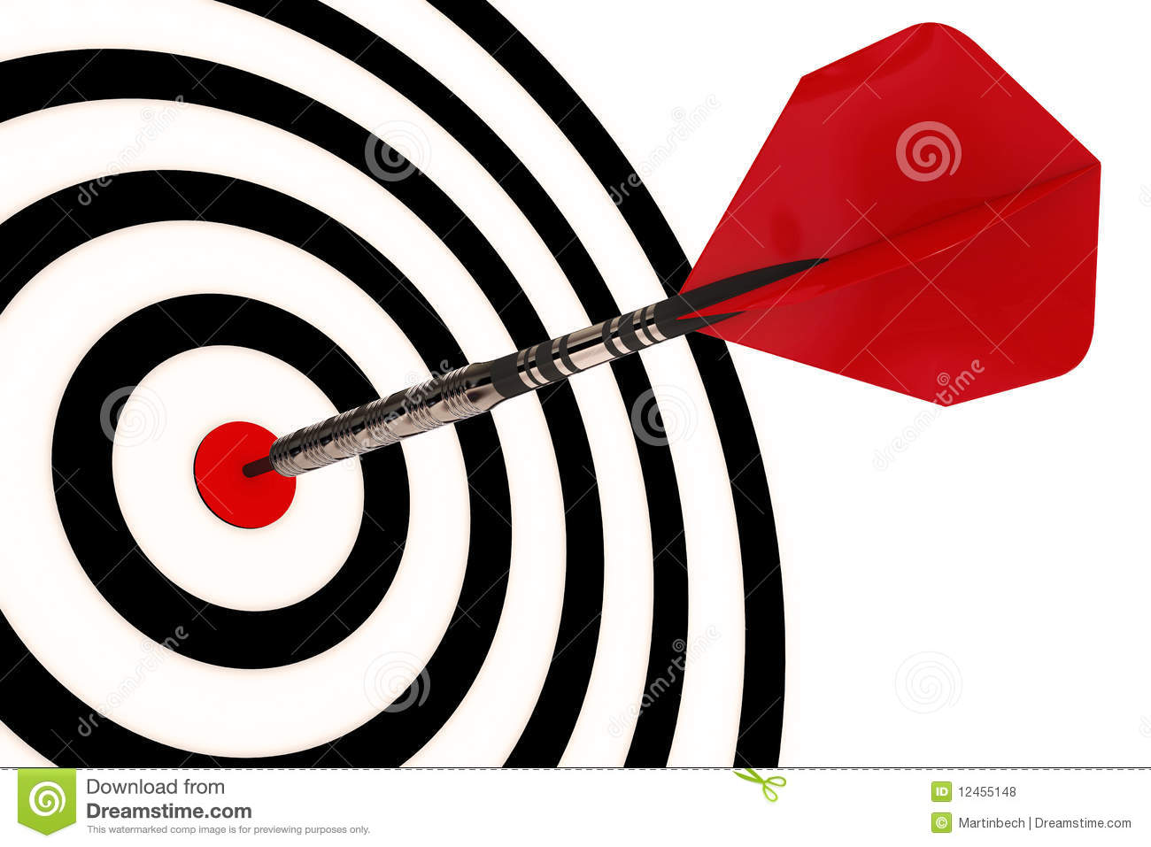 Dart Arrow Hits Its Target Isolated With Clipping Path