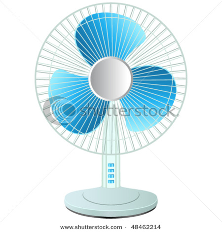 Electric Table Fan   Vector Clipart Illustration