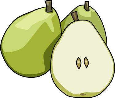 Is An Image Of Three Pears Colored A Shade Of Light Green  The Pear