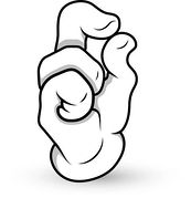 Karikatur Hand Finger Kneifen Vektor