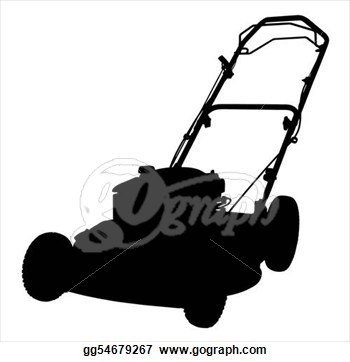Lawnmower Silhouette On A White Background  Clipart Drawing Gg54679267