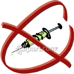 No Needles Allowed   Royalty Free Clipart Picture