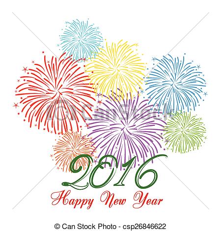 Of Happy New Year Fireworks 2016 Csp26846622   Search Clipart