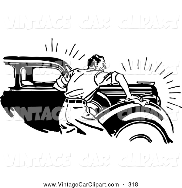 Retro Man Waxing A Car Vintage Clip Art Bestvector