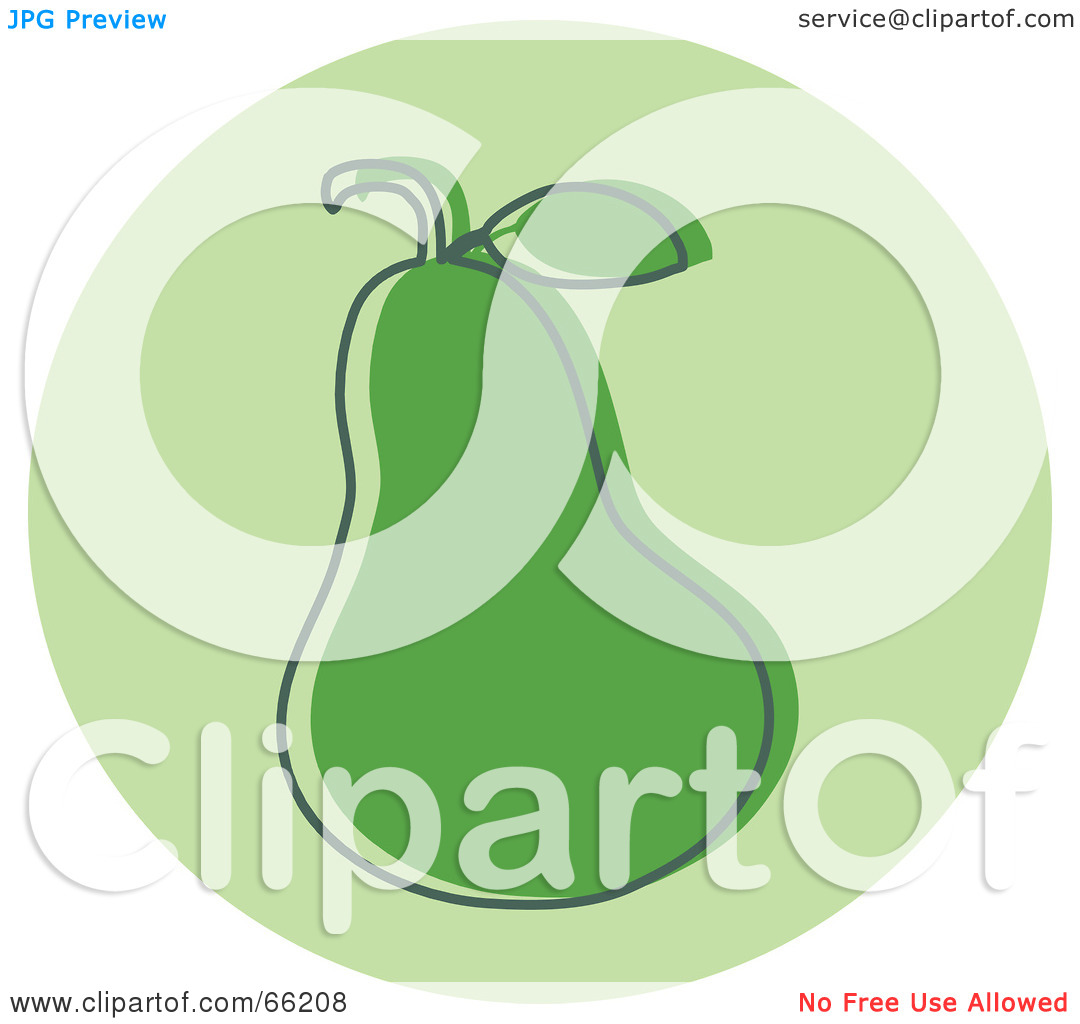 Rf  Clipart Illustration Of A Green Pear Over A Green Circle By Prawny