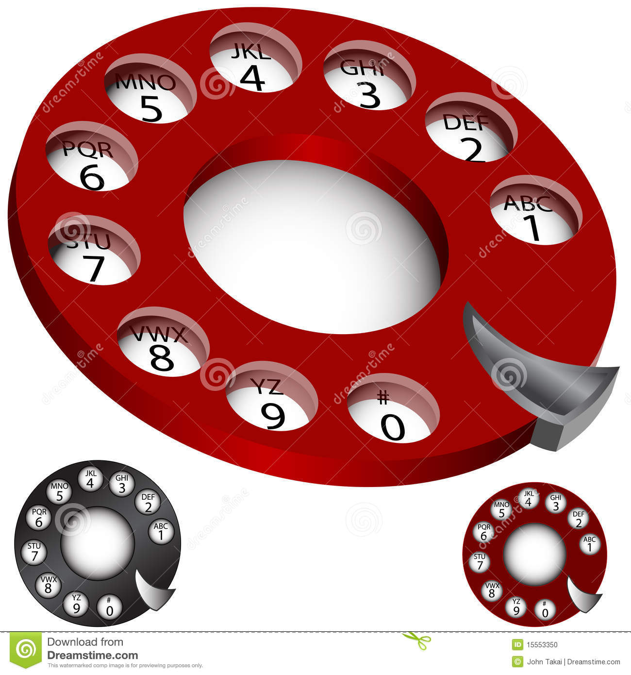 Rotary Phone Dial Set Stock Photo   Image  15553350