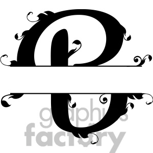 Royalty Free Split Regal B Monogram Vector Design Clipart Image