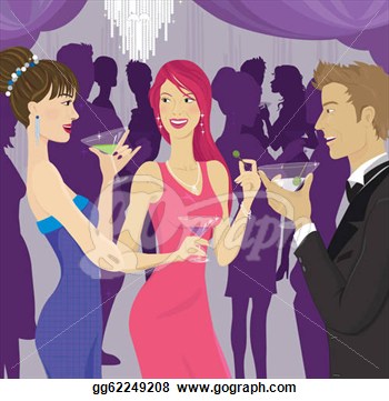 Socializing At A Cocktail Party  Clipart Drawing Gg62249208   Gograph
