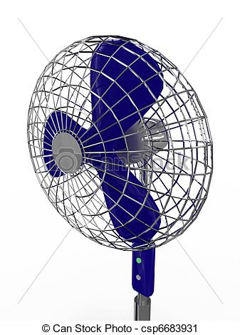 Stock Illustration   Electric Fan Blower On White Background   Stock