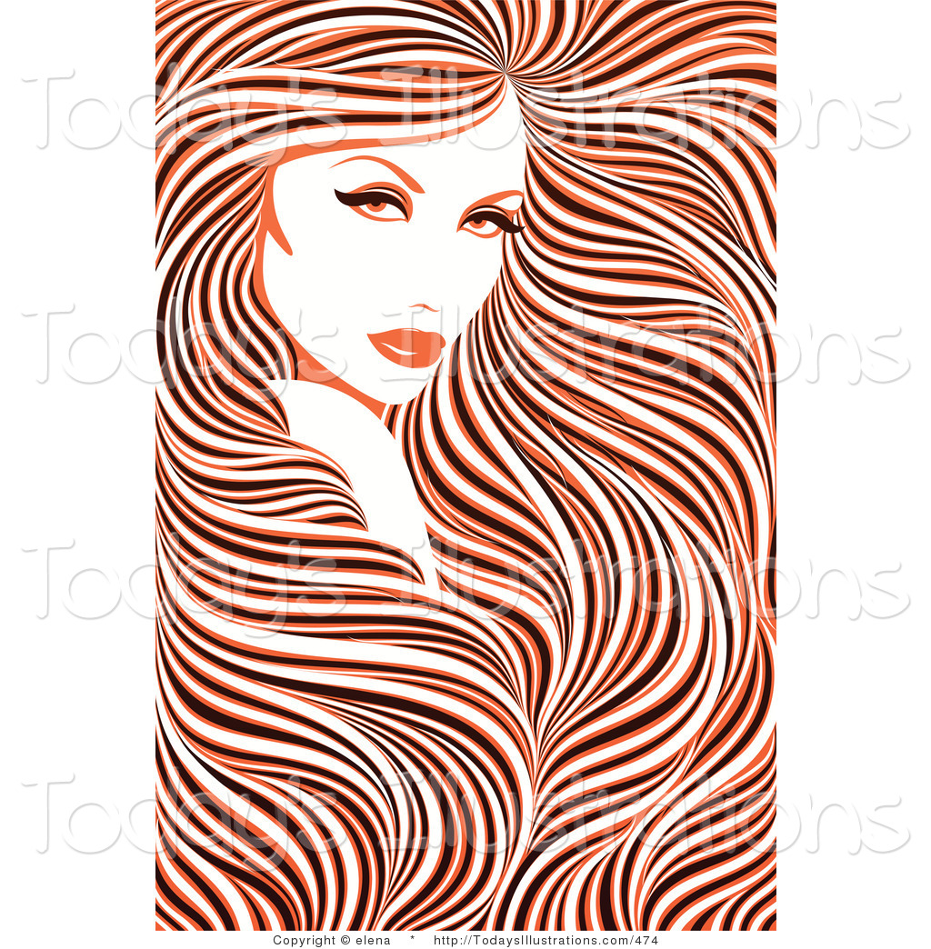 Stunning Woman With Long Hair With A Color Weave Flowing Around Her