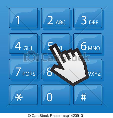 Vector Clipart Of Phone Dial Pad Pointer   Blue Phone Dial Pad With