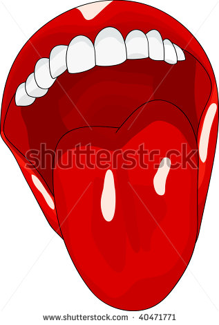 Vector   Women S Open Mouth With Tongue Lolling   Stock Vector