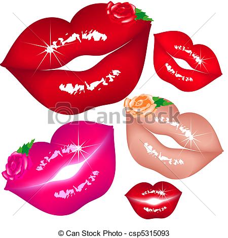 Vectors Of Set Women Lips   Set Women Lips Illustration In Vector