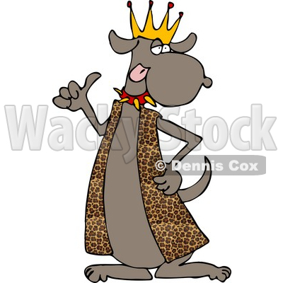 Wearing Leopard Skin Robe And Spike Collar Clipart   Dennis Cox  4355