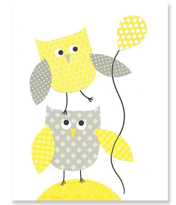 Yellow Owl Clipart Yellow And Gray Owl Nursery
