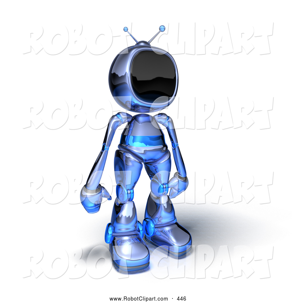 3d Clipart Of A Technological 3d Tele Robot Character Standing And