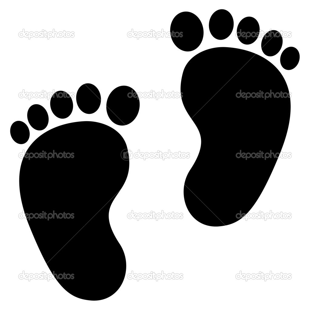 Baby Footprint Clipart Black And White Two Footprints Svg Pictures