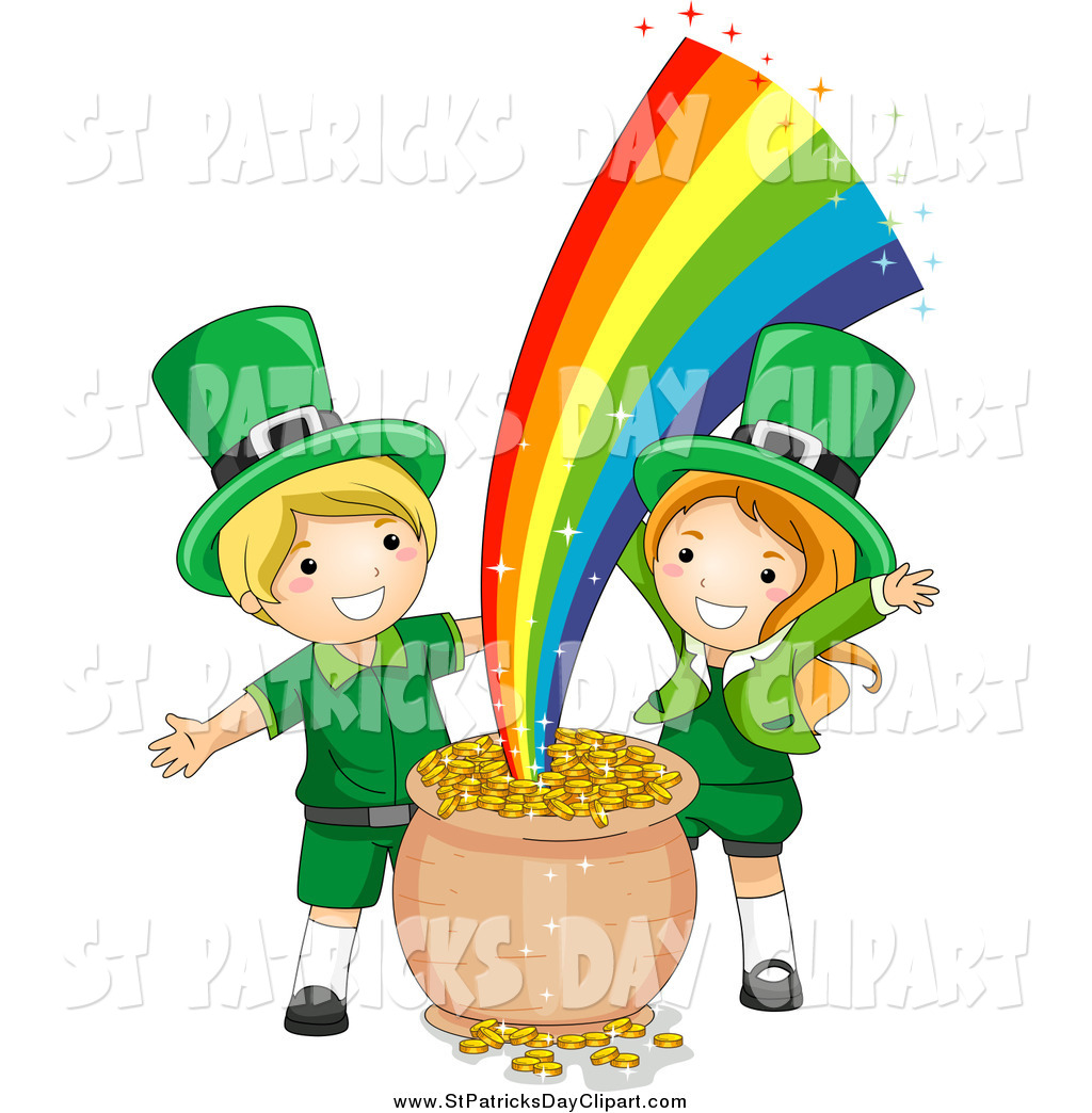     Day Leprechaun Kids With Gold At The End Of The Rainbow By Bnp Design