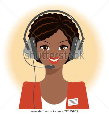 Dispatcher Afro   The Image Of The Smiling African Woman Talking On A    