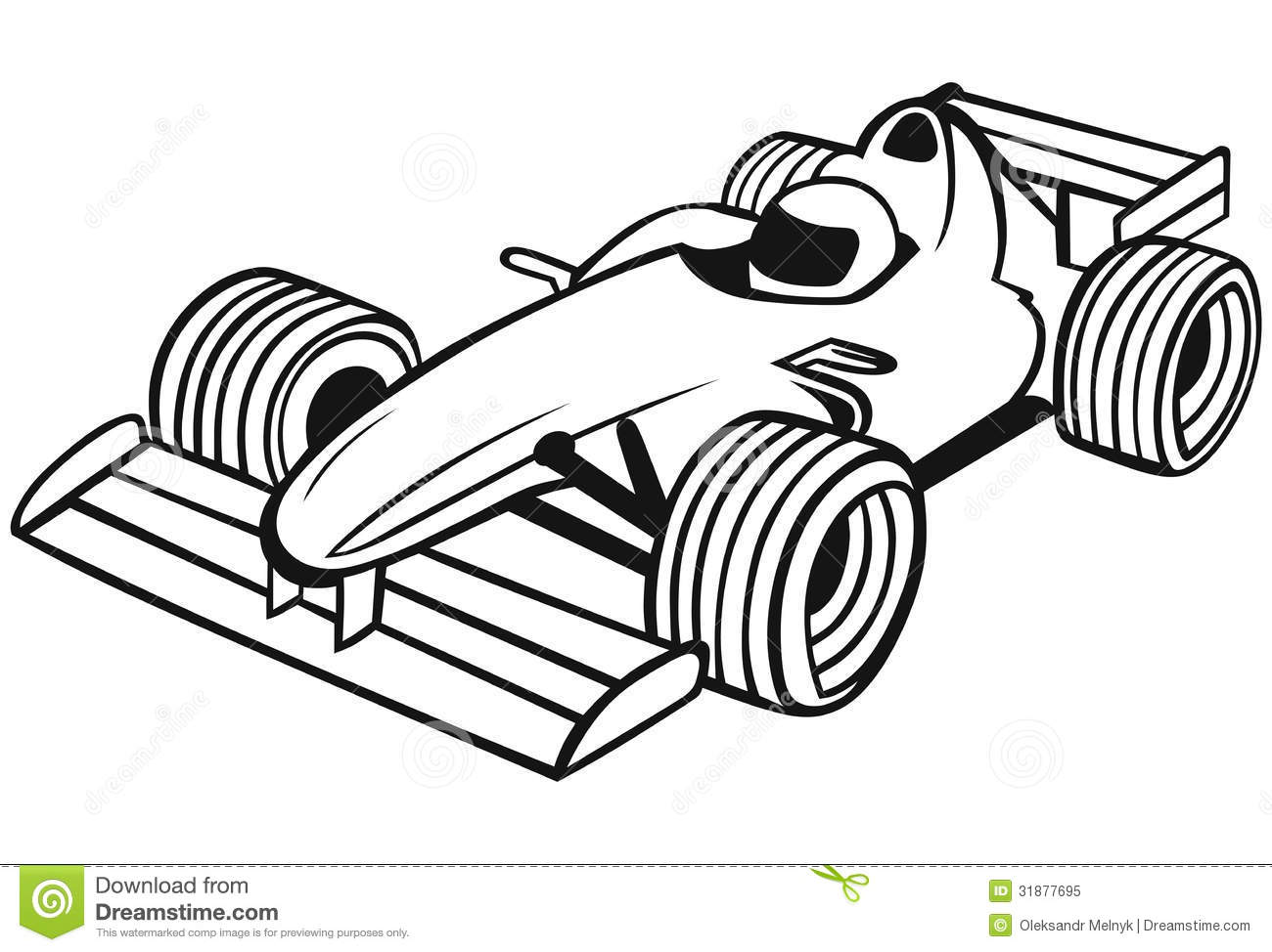 Formula 1 Racing Car Isolated On White Background