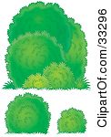 Green Bush Clip Art Clipart Illustration Of Three