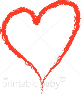 Painted Red Heart Strokes   Heart Baby Clipart