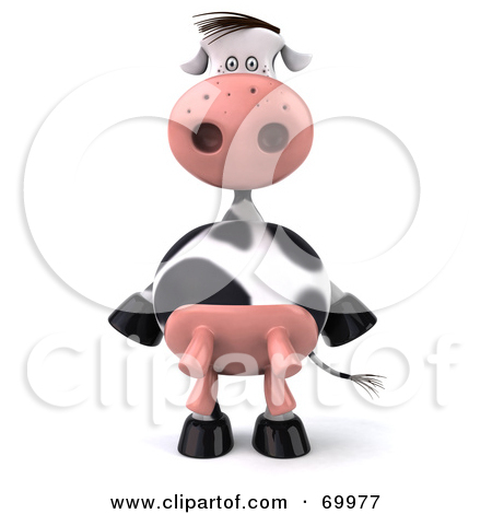 Royalty Free  Rf  Clipart Illustration Of A 3d Horton The Cow Behind A