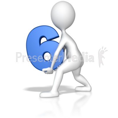 Stick Figure Holding Six   Signs And Symbols   Great Clipart For
