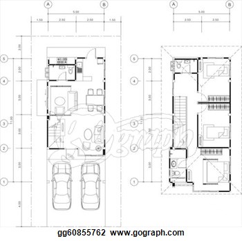 Stock Illustrations   House Plan   Stock Clipart Gg60855762