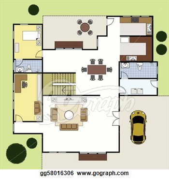 Vector Clipart   Floorplan Architecture Plan House  Vector
